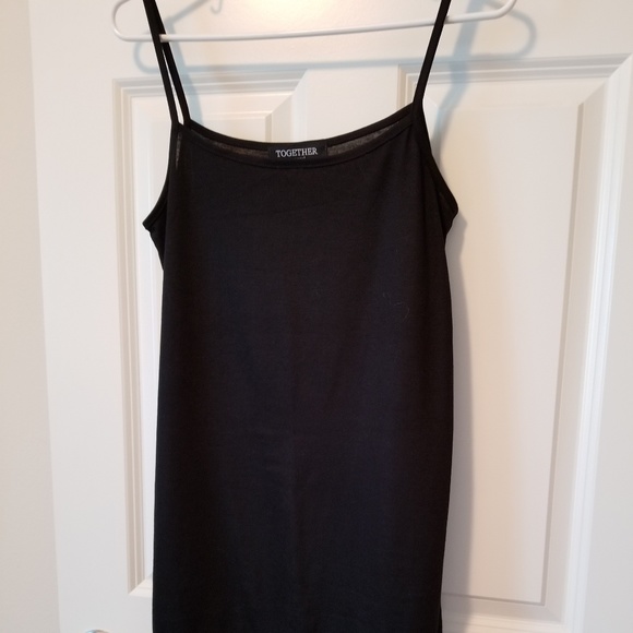 Long Black Tank with Lace Hem - Picture 7 of 7